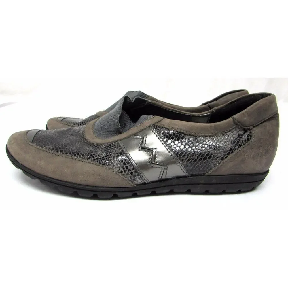 Sesto Meucci women's size 6 gray grey loafers comfort shoes flats hovercraft sol